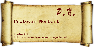 Protovin Norbert névjegykártya